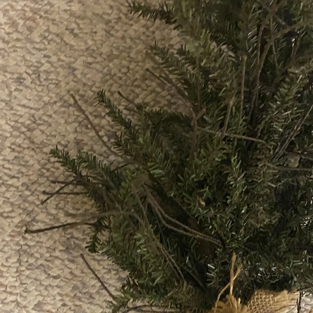 Small Burlap-Base Mini Christmas Tree - Green Holiday Accent